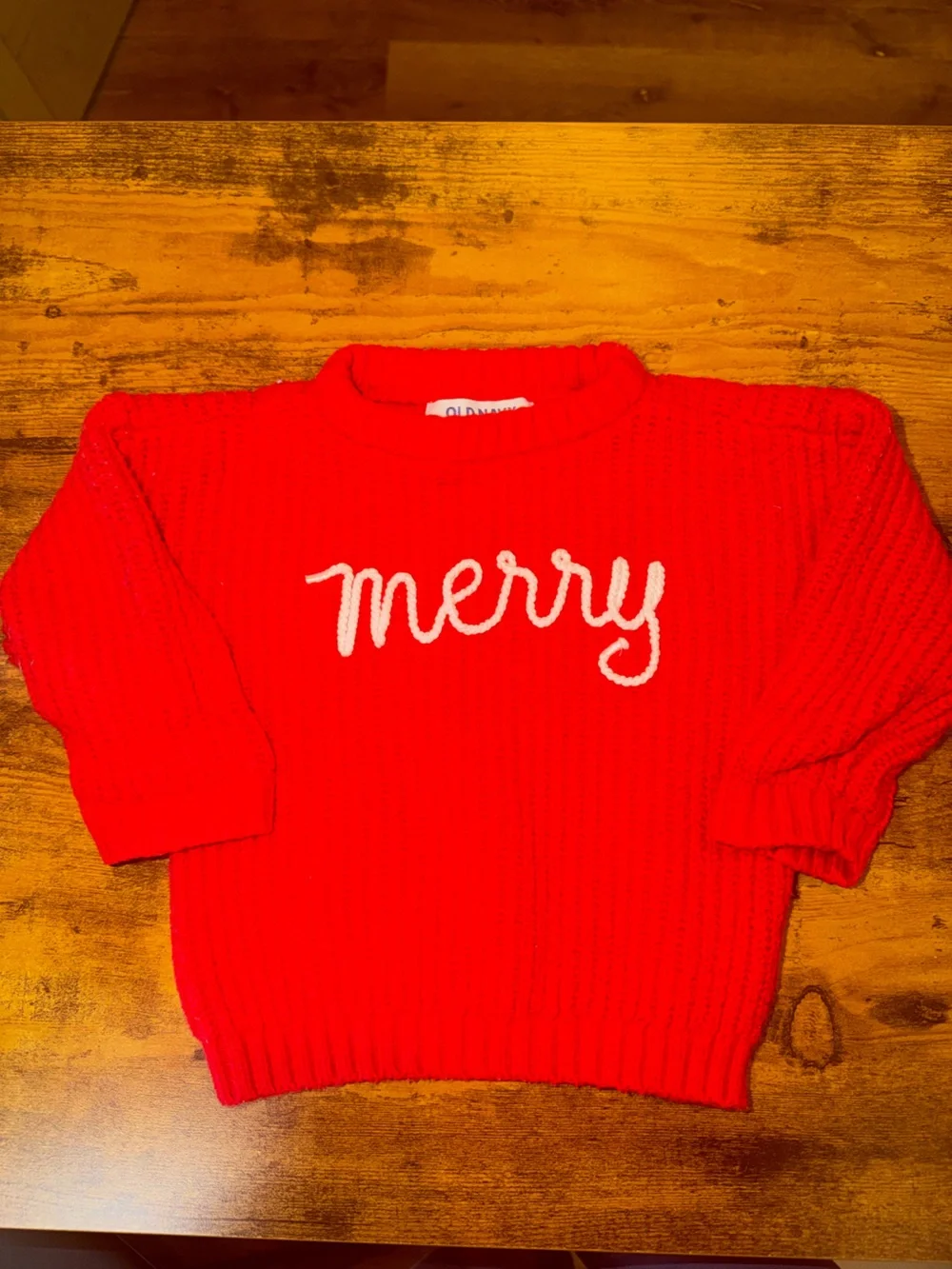 Old Navy Red Knit 'Merry' Sweater - Kids